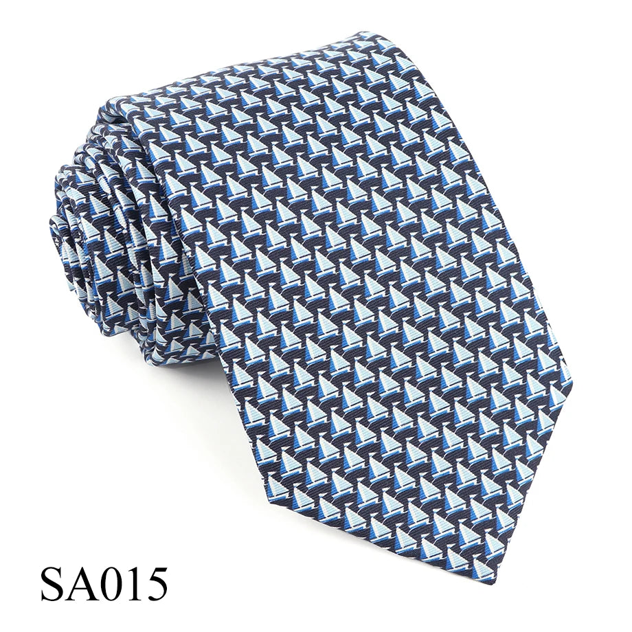 Tailor Smith 100% Silk Ties For Men Fashion Necktie With Bee butterfly sailboat  Animal Pattern Tie Father's Day Birthday Holida