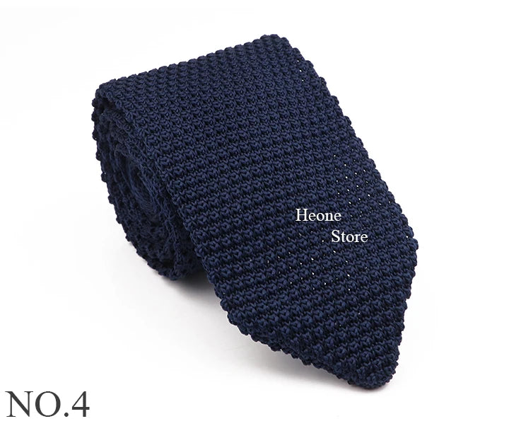 New Mens Knitted Ties Classic Striped Skinny Necktie For Business Wedding Party British Style Necktie Winter Neck Wear Accessory