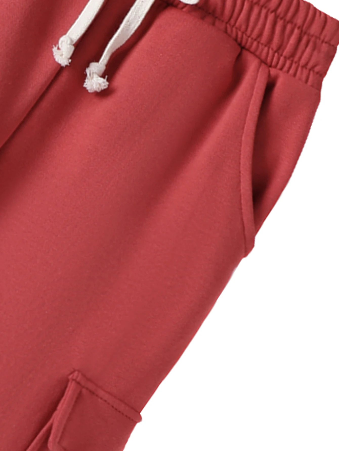 Three piece set of boys' pants with red, green, blue drawstring, large pocket, outdoor casual workwear, sanitary pants