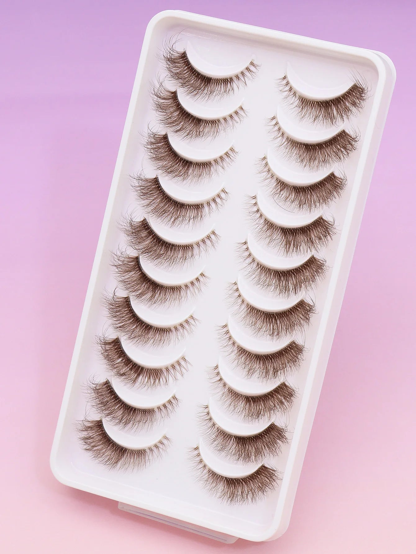 5/7/10 Pairs brown DIY Lashes Natural Clear Eyelash Volume Natural Eyelashes Soft Cross Cat Lashes Extended Outer Corner Eyelash