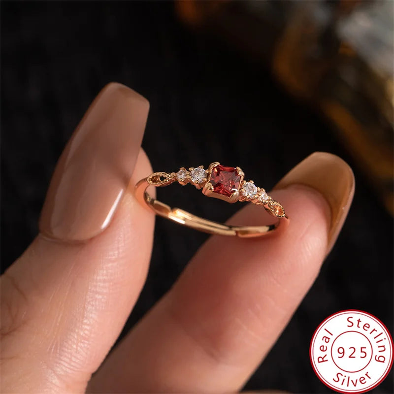 S925 sterling silver 18k Gold Plating cute elegant Inlaid zircon ladies ring light luxury daily wear party banquet Fine Jewelry