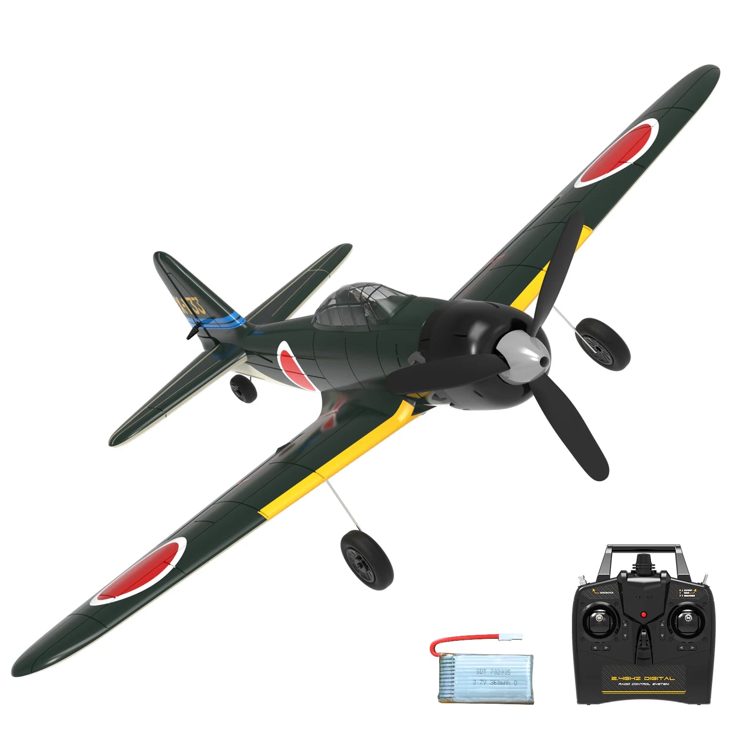 Volantex New Spitfire RC Plane EPP 400mm Wingspan RC Fighter One Key Aerobatic 2.4G 4CH RTF Warbird Plane