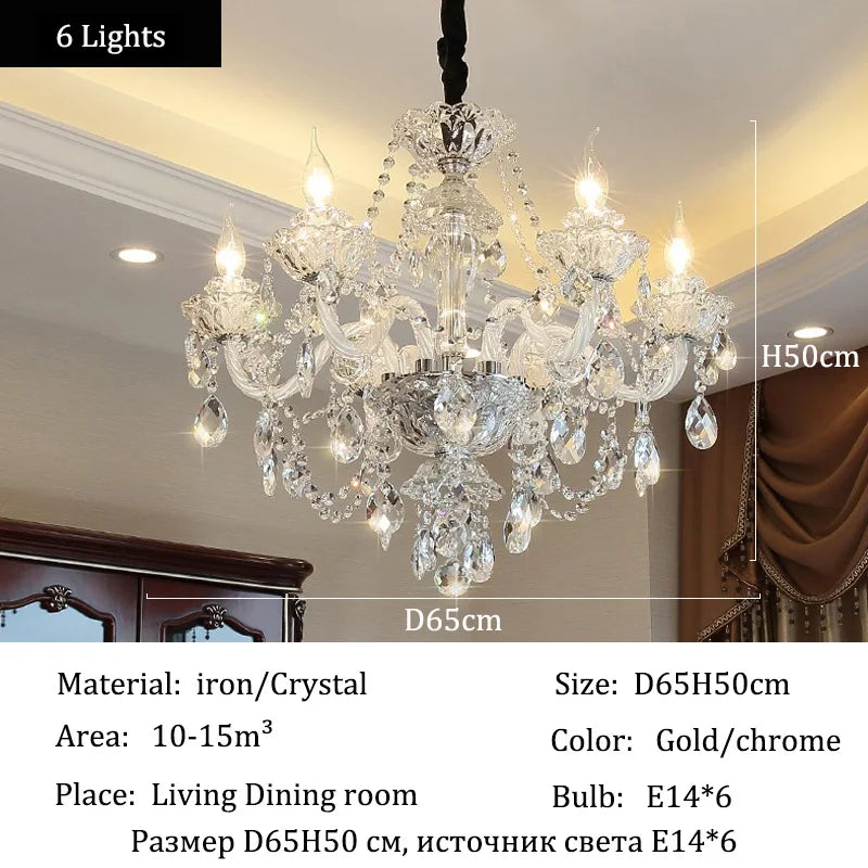 Luxury Living Room Decorate LED Ceiling Pendant Lights Indoor Hanging Lights Fixture Home Crystal Chandeliers Villa Lighting