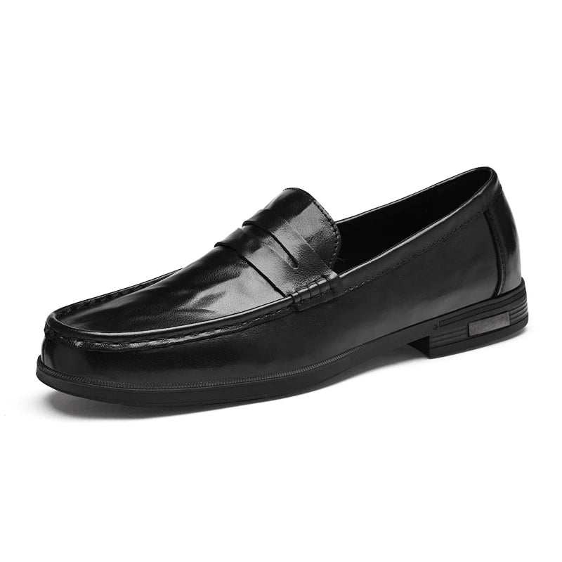 High Quality Brand Men's Genuine Leather Casual Shoes Classic Brown Men's Business Formal Shoes Soft Soled Comfortable Loafers