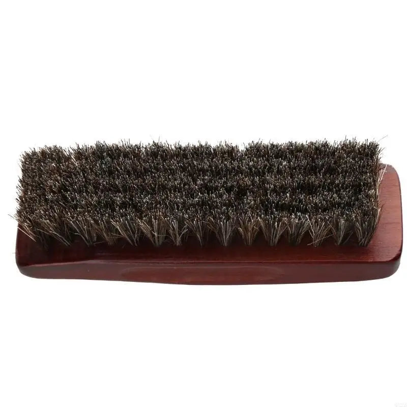 1pc Professional Wooden Handle Horse Hair Bristle Boot Shoes Buffing Brush