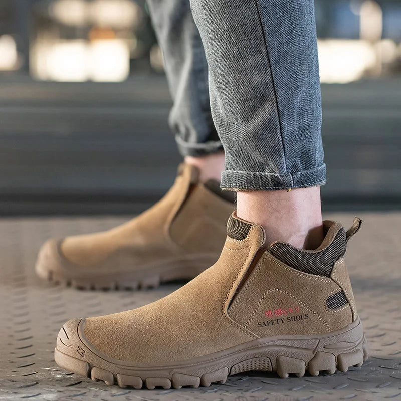 Safety Shoes Men Steel Toe Work Shoes Anti-smash Anti-puncture Indestructible Shoes Protective Boots Construction Work Shoes