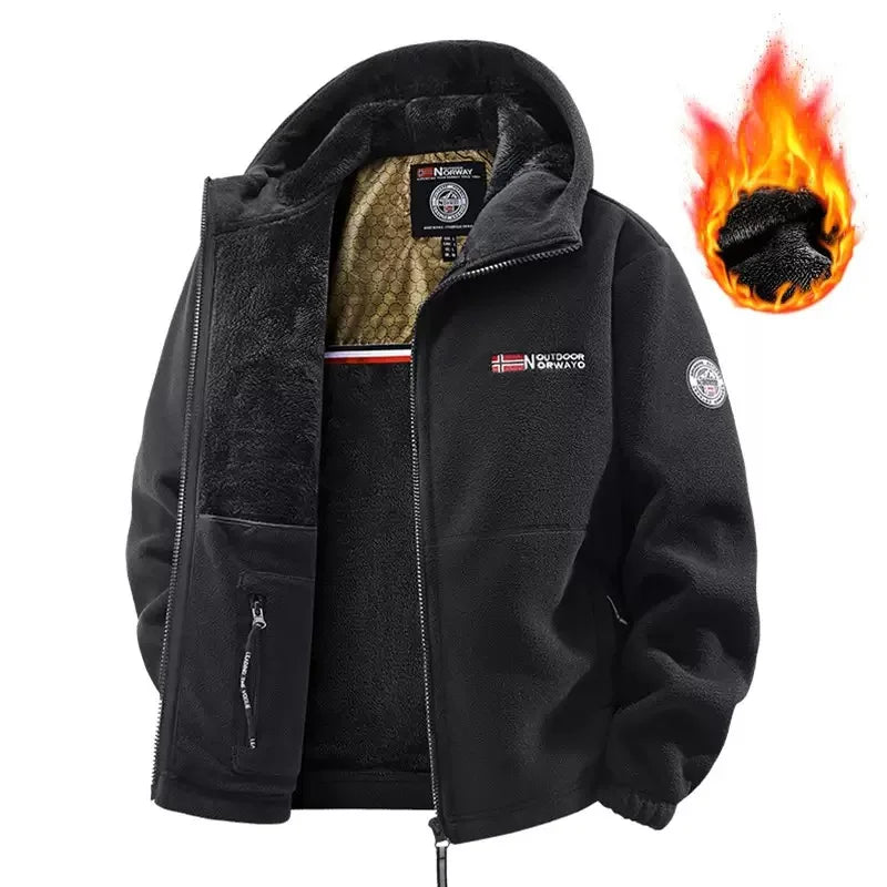 Winter New Fashion Trend Retro Sports Thick Warm Lamb Wool Jacket Men's Casual Loose Comfortable High-Quality Plus Size Jacket