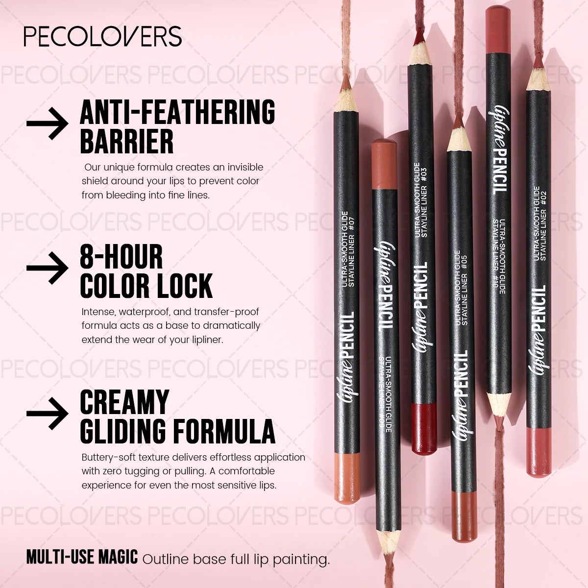 Lipliner Lipstick, Plump and Charming Lips, Not Dry, Nude Brown, Multi-color Choice, with A Variety of Makeup, Lip Cosmetics