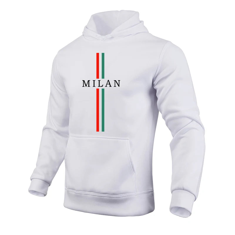 Milan Fashion Men's Hoodies High Quality Hooded Long Sleeved Pullover Male All Season Daily Casual Sports Fitness Sweatshirts