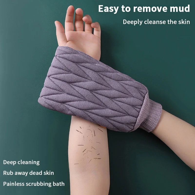 Bath Scrubber Powerful Stain Removal Bath Gloves Body Scrub Exfoliating Shower Washcloth Back Scrub Durable Deep Cleansing Towel