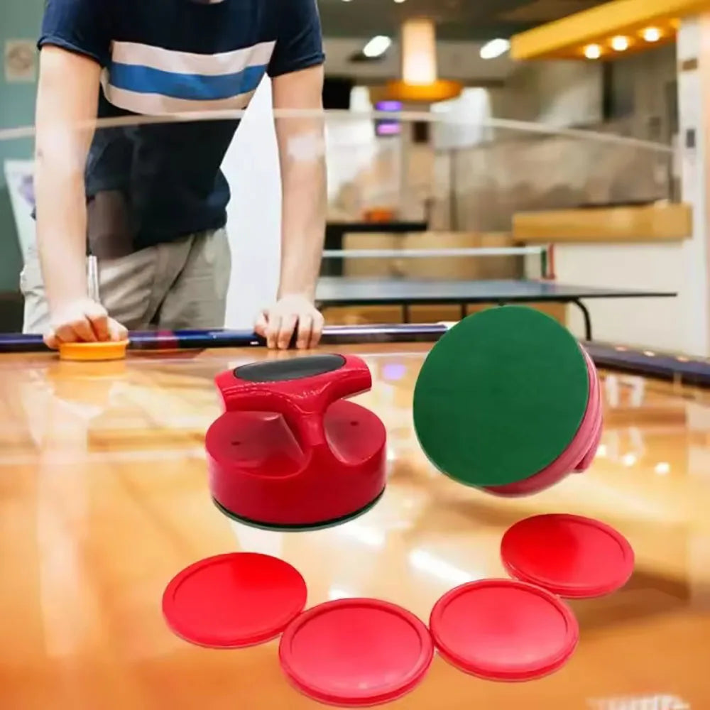 Air Hockey Pushers and Hockey Discs, Large Goalkeeper Handles, Pallets, Game Table Spare Accessories (2 Strike 4 Puck)