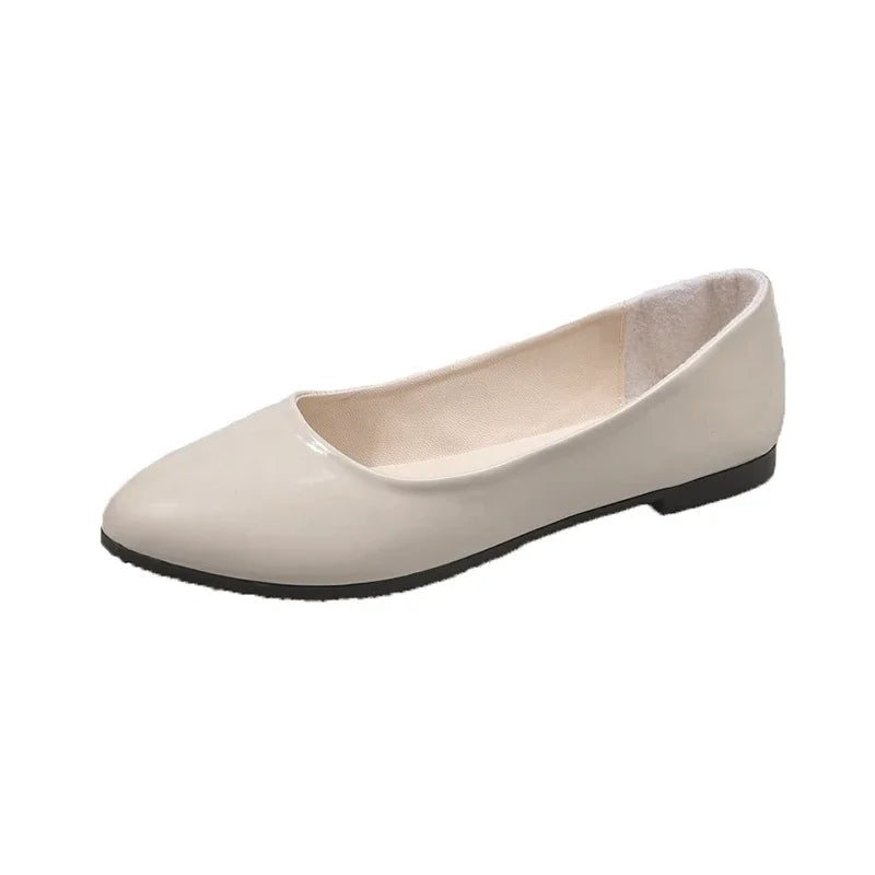 Ladies Formal Flat Shoes Spring Autumn Non-slip Women Black Causal Loafers Uniform Shoes Versatile Women's Ballet Leather Shoes