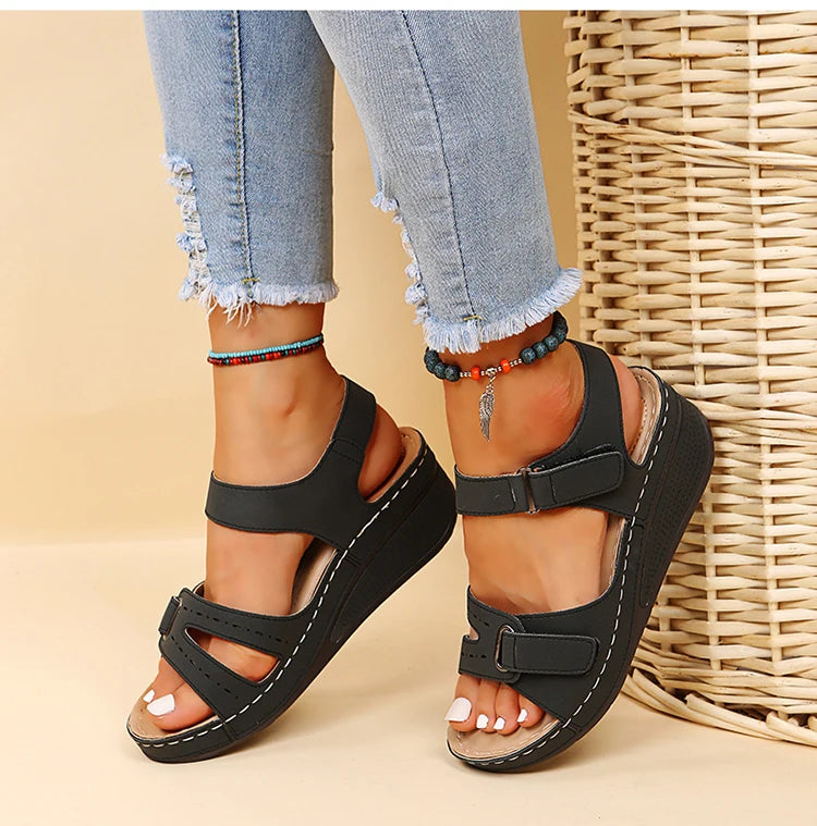 Fashion Women's Summer Shoes Wedge Walking Shoes Beach Women's Sandals Comfortable Elegant Female Footwear Zapatos De Mujer
