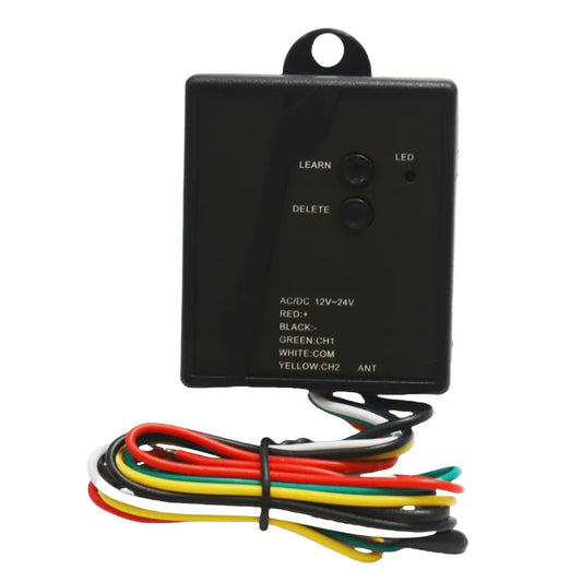 Garage Door Gate Opener 12V-24V AC/DC 2 CHS Terminal Block or Cable RF Receiver Connect
