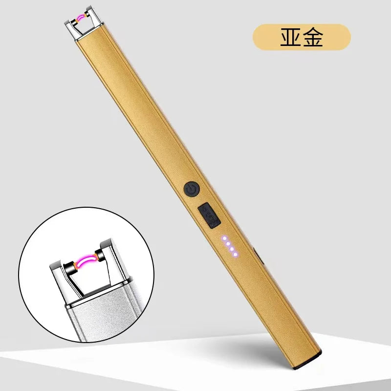 Outdoor Barbecue USB Arc Lighter Rechargeable Long Kitchen Gas Stove Lighter Windproof Plasma Arc Flameless Lighter