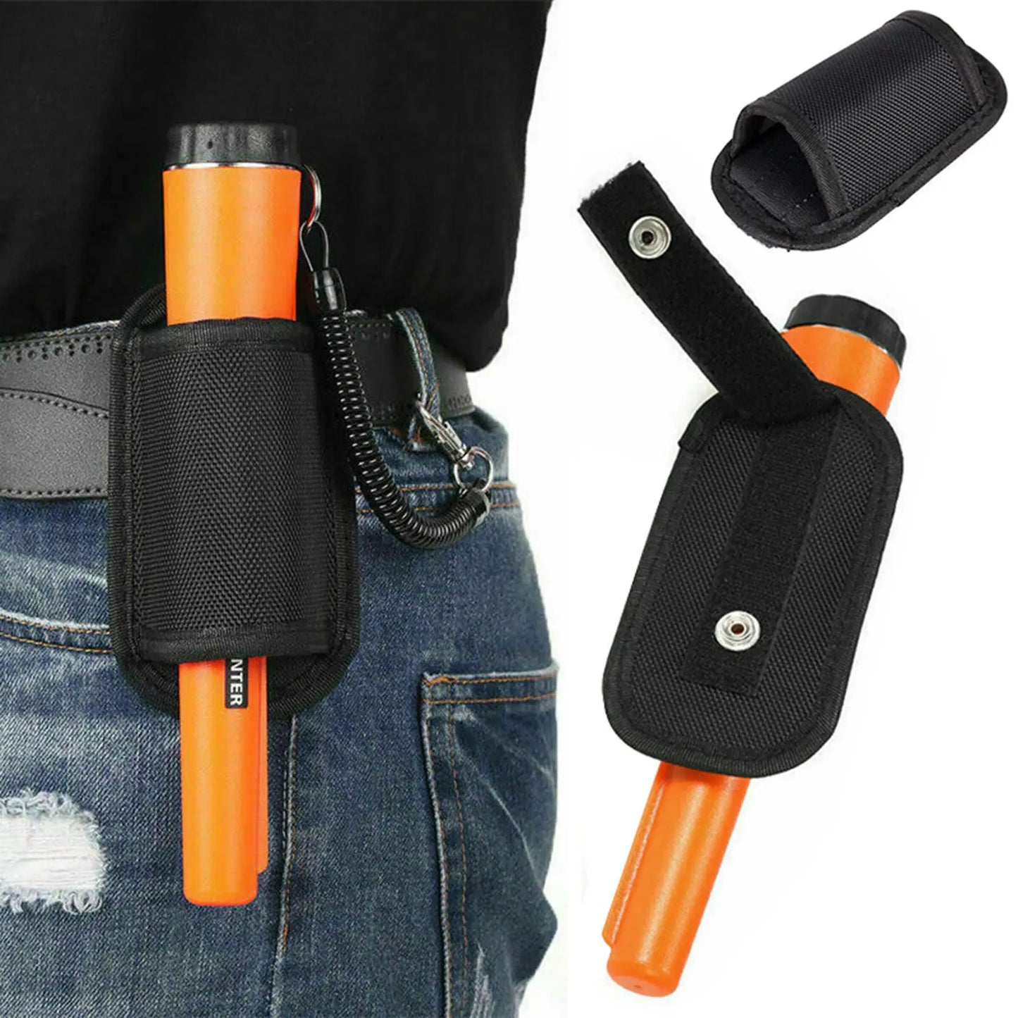 Metal Detector Outdoor Adventure Handheld Metal Detector Pinpointer Finder Waterproof 360° Side Scan Metal Detector Rod
