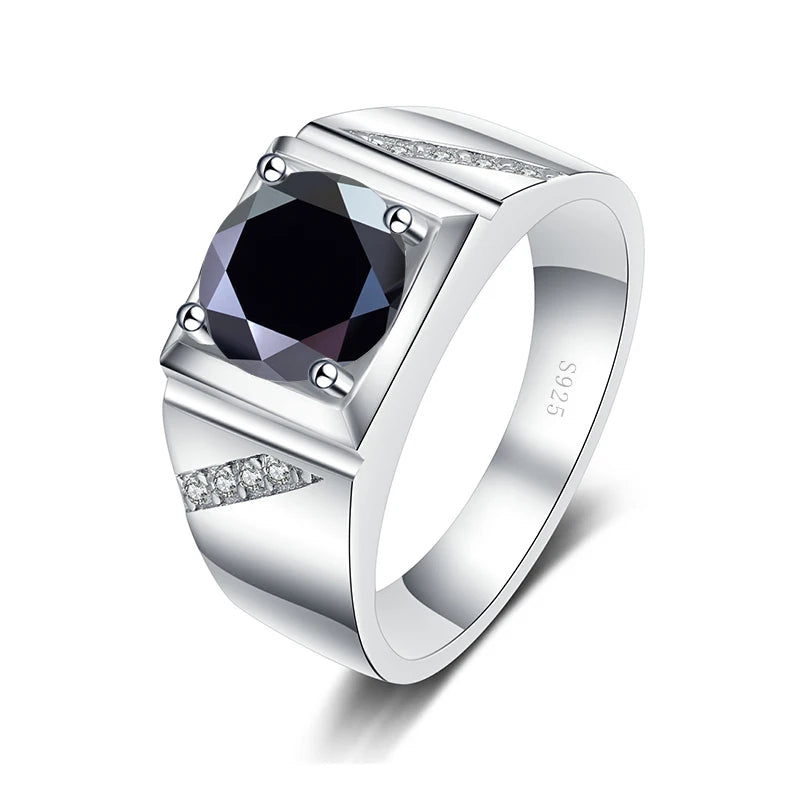 JoyceJelly Pure Silver 925 Jewelry For Men Luxury 1 Carat D Color Moissanite Ring S925 Simple Wedding Rings Platinum Plating