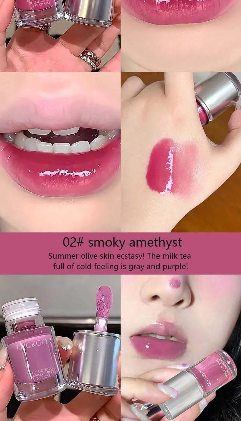 Shiny crystal through lips honey, moisturizing mirror moisturizing overlay, natural color lip glaze, moisturizing easy makeup