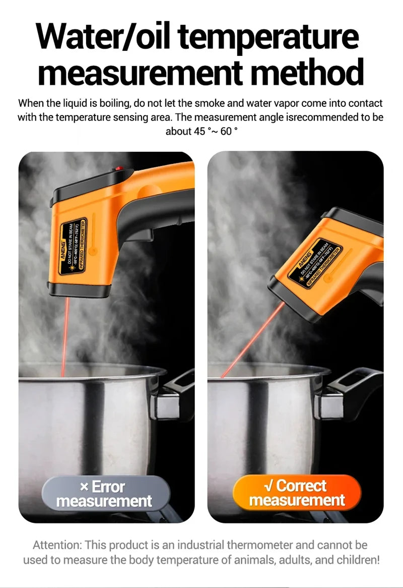 TH201 Digital Thermometer Handheld Non-Contact Laser Temperature Meter Gun Temperature Tester Instruments Pyrometer 2025