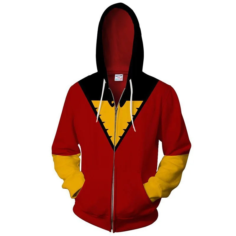 Movie X Men Hoodies Scott Summers Hooded Cyclops Wolverine Cosplay Jacket Phoenix Printing Sweatshirt Zipper Hoody Clothes Coat