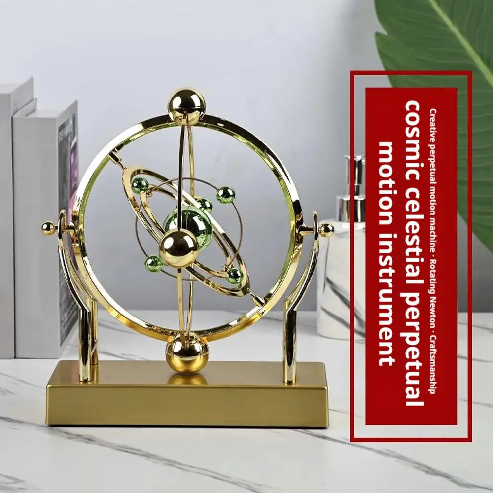 Cosmic Celestial Body Perpetual Motion Sculpture Rotating Newton Ornaments Desk Home Office Decor Toy Gift Pendulum In Motion