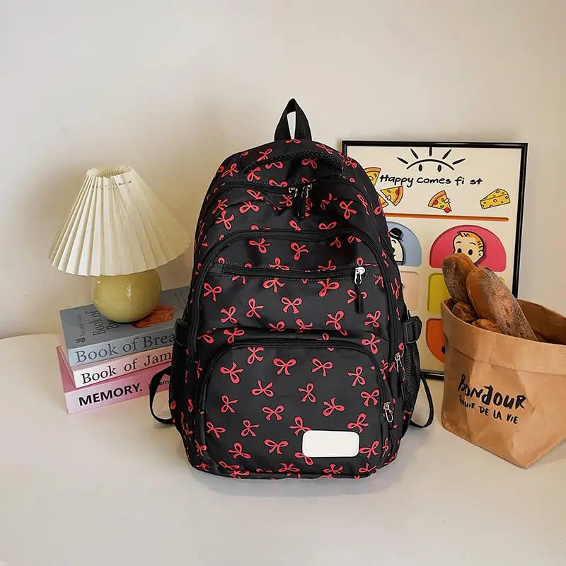 Backpack for Girl Cute Backpack Bow Full Travel Bags Lightweight Backpack Class Bags for Girl High School Students School Bag