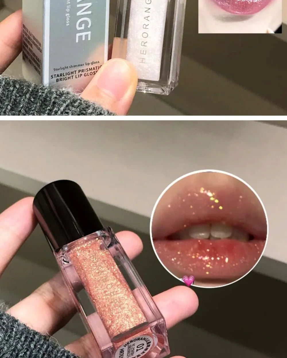 Sparkle Long-Lasting Lip Gloss Non-Fading Moisturizing Liquid Lipstick Non-Sticky Clear Lip Glaze for Women