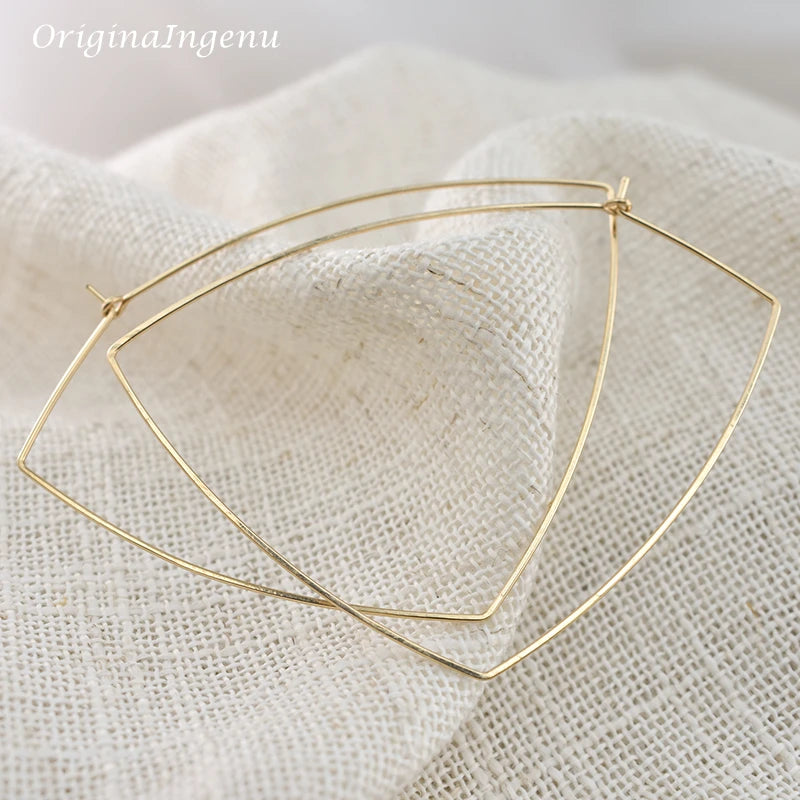 Sterling Silver Triangle Earrings Handmade Jewelry Gold Filled Oorbellen Brinco Vintage Jewelry Pendientes Earrings For Women