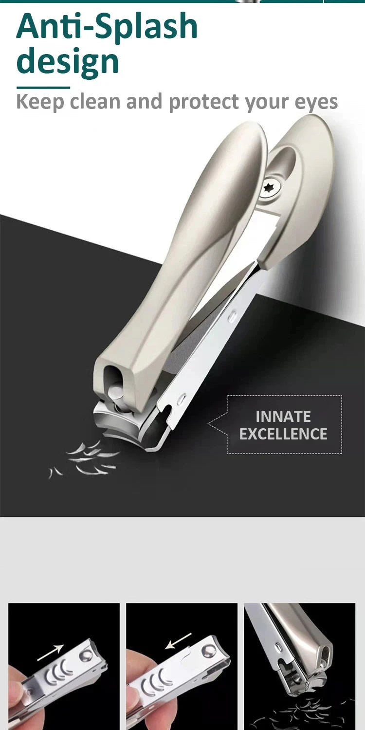Nail Clippers Stainless Steel Anti Splash Fingernail Cutter Manicure Tools Bionics Design Nail Trimmer Pedicure Scissor