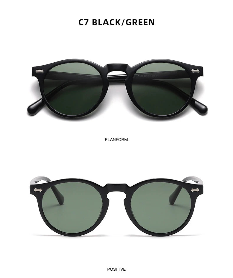 New Retro Polarized Sunglasses Men Women Fashion Small Round Sun Glasses For Male Female Literary Vintage Shades Driving Eyewear
