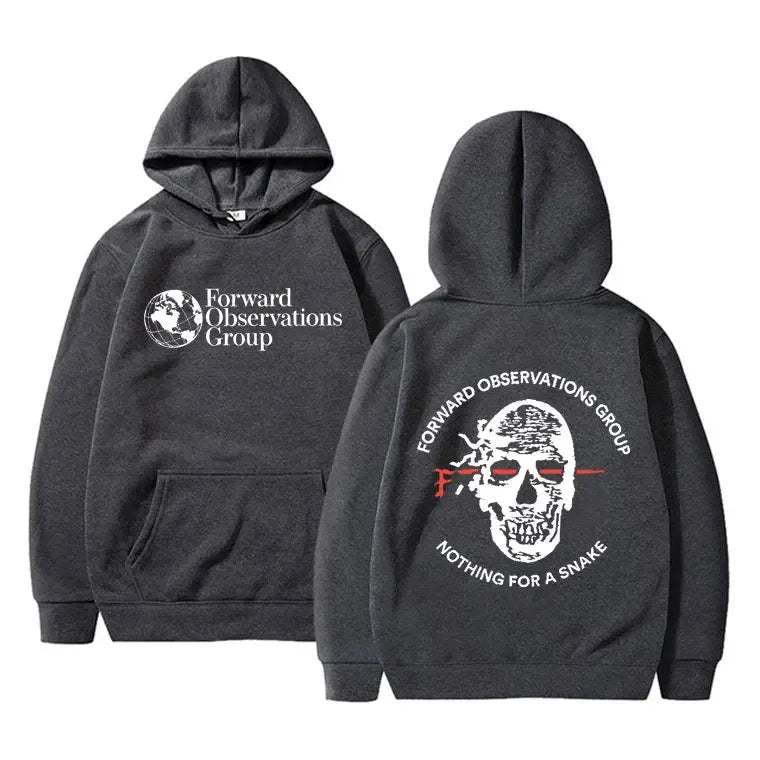 Forward Observations Group Nothing for A Snake FOG Graphic Hoodie Men Women Gothic Skeleton Vintage  Hoodies Streetwear