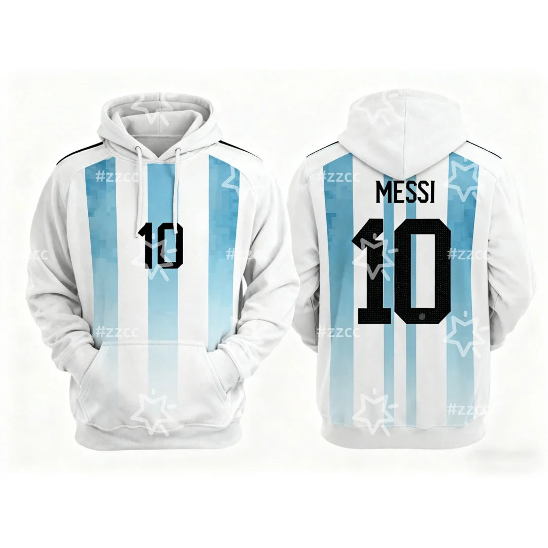 2025 Messi's No. 10 football jersey Argentine sweatshirt Autumn Fashion Y2K Children's Hoodies Men's And Women's Sweatshirts