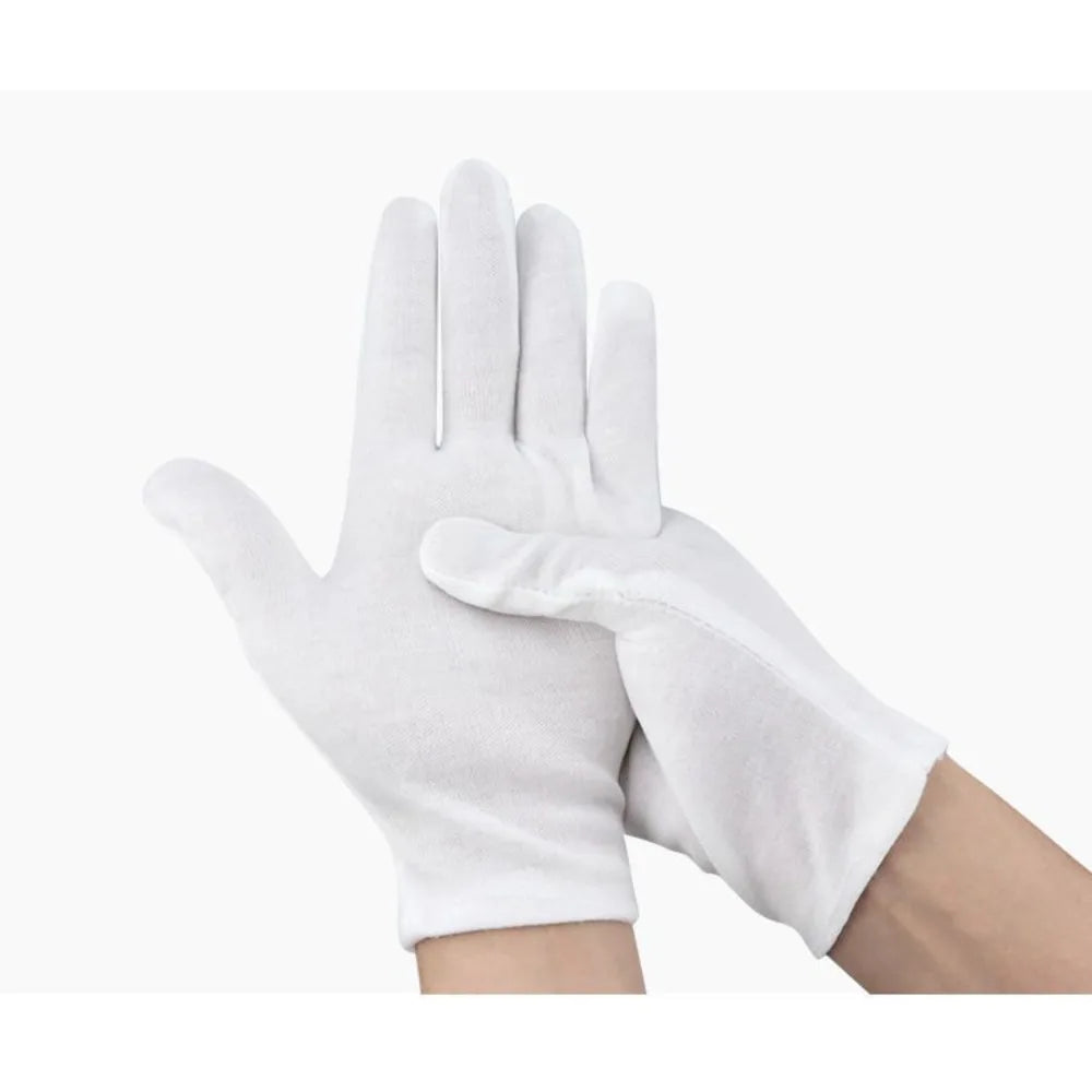 5Pair White Cotton Gloves Full Finger Men Women Waiters/drivers/Jewelry/Workers Mittens Sweat Absorption Gloves Hands Protector