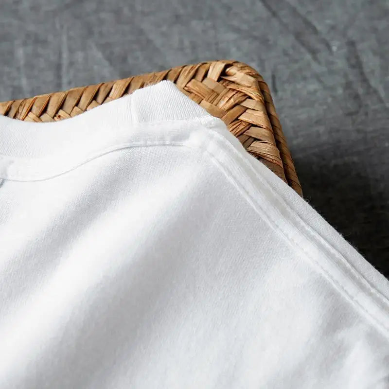 Fashionable Men's White 100% Cotton T-Shirt Golf Wear Men Short Sleeve Tee Solid Color O Neck Casual Summer Undershirt Tee Top
