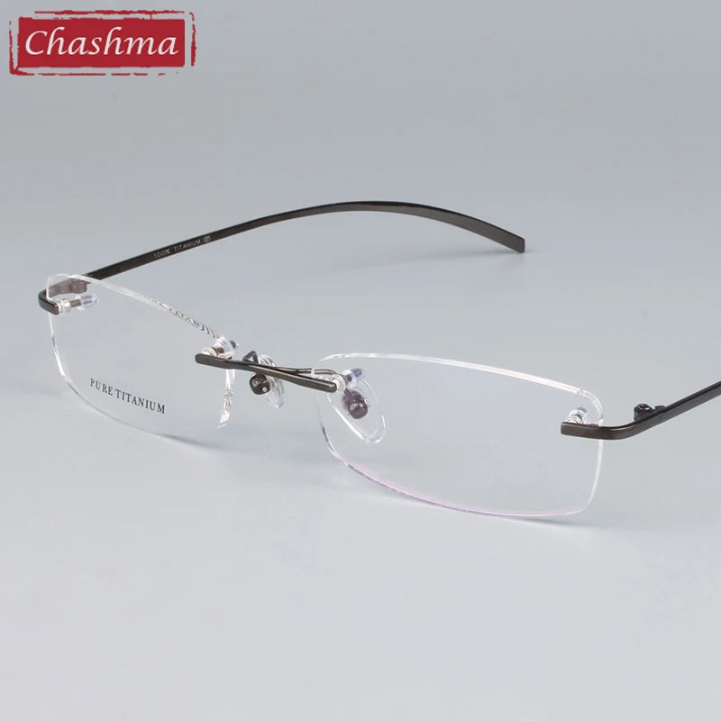 Chashma Unisex Glasses Eyewear Frames Titanium Rimless Glasses Frames Female Male Optical Spectacles