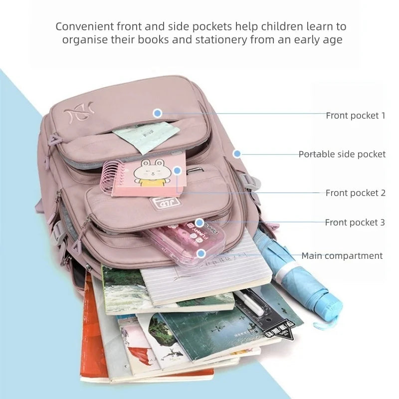 School Bag for Students Large Capacity Secondary School Pupils Backpack Lightweight Reduces Burden and Stress