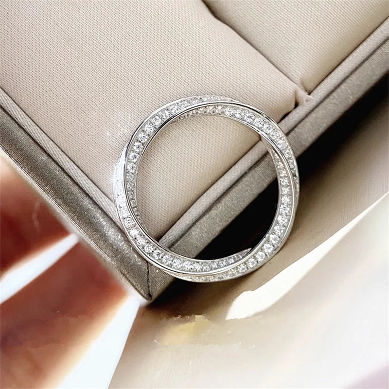 CC Sterling Ring For Women Marriage Fashion Accessories Fine Engagement Proposal White Gold Plated Wedding Jewelry CC708