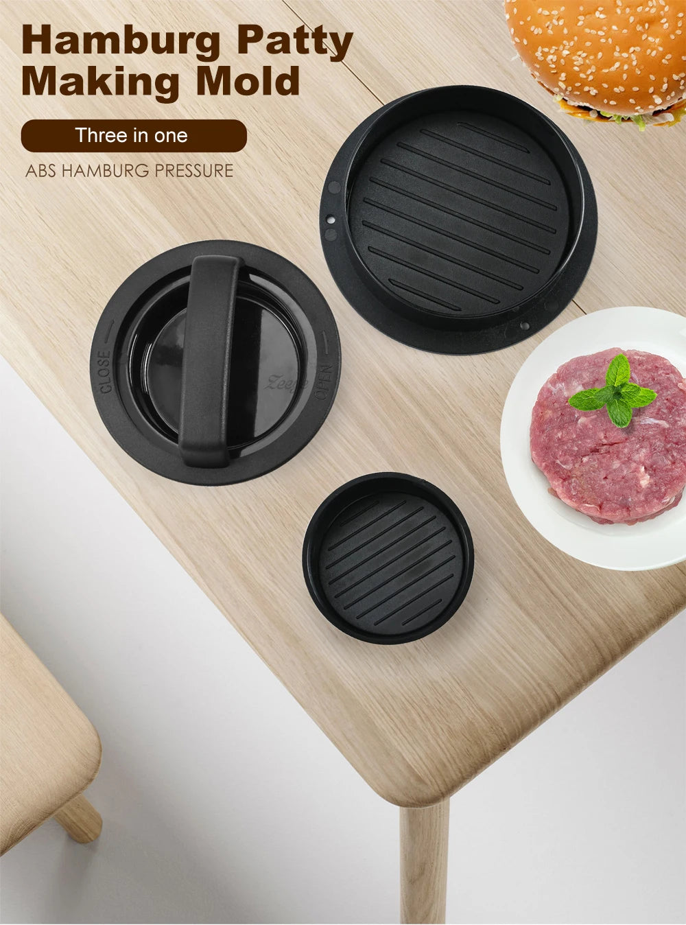 Manual Hamburger Meat Press Maker Rice Ball Mold Round Beef Grill Burger Press Patty Meatballs Maker Device Kitchen Accessories
