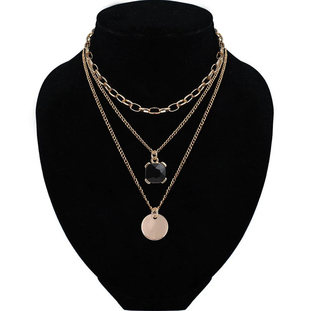 Triple Layered Chain Choker Necklace, Stylish 3-Layer Design, Perfect Accessory for Any, Trendy Jewelry for Women