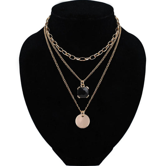 Triple Layered Chain Choker Necklace, Stylish 3-Layer Design, Perfect Accessory for Any, Trendy Jewelry for Women