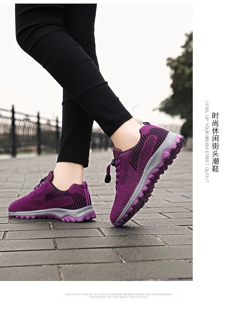 2025 Women Sneakers Fashion Platform Lace Up Casual Sports Shoes Comfortable Running Ladies Vulcanized Shoes Female Footwear