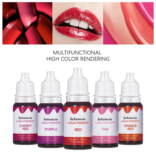 Liquid Pigment Diy Homemade Lipstick Dyes Making Coloring Safe Colorants for DIY Lip Gloss Candle Soap Making Water Oil Dual Use
