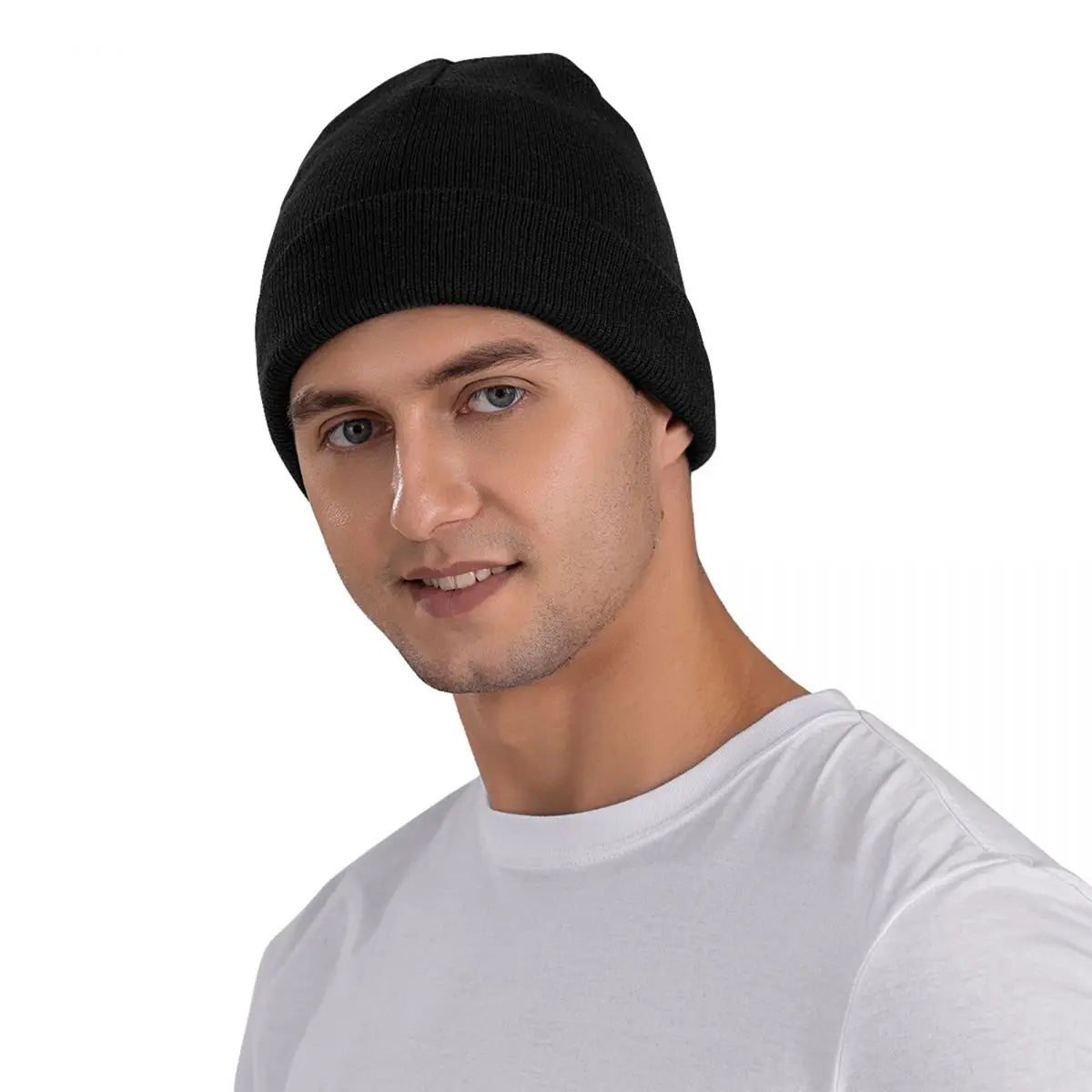 Islamic calligraphy beautiful white on gray Men Women Unisex Knitted Hat Beanie Pullover Cap Winter Thermal Warm Christmas Outdo