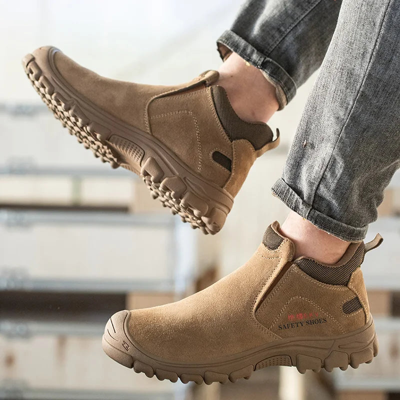 Safety Shoes Men Steel Toe Work Shoes Anti-smash Anti-puncture Indestructible Shoes Protective Boots Construction Work Shoes