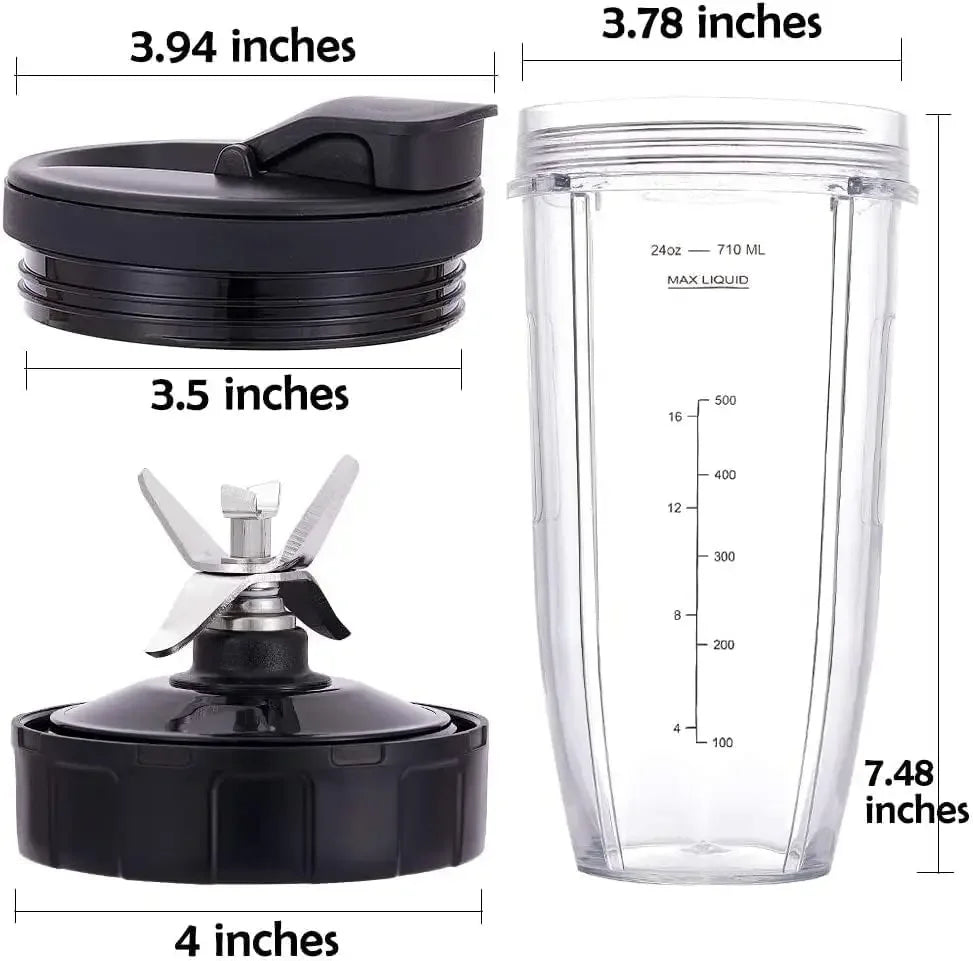Blender Replacement Parts 24oz Cups Extractor Blade for Nutri Ninja Auto iQ BN801 BL480-30 BL640-30 BL642-30 NN100-30 BL2012