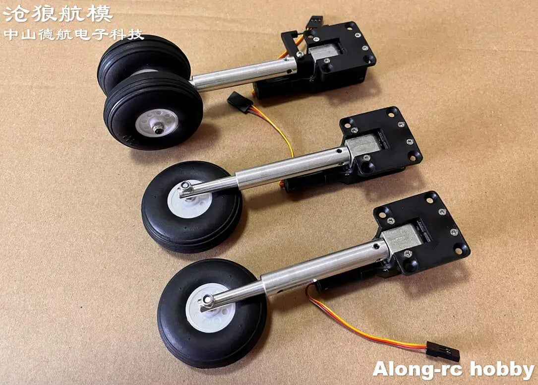 RC Plane Models Parts Height 111mm Retractable Landing Gear with PU Wheels for 2-3.5kg Hobby Airplane Aircraft DIY Jet Fighter