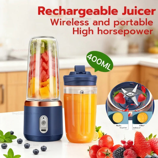 Household Electric Juicer Cup 6 Blades Blender Milkshake Machine USB Portable Blender Mixing Milkshake Mini Fresh Juice Blender