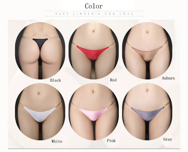 Sexy Erotic Transparent Thong Panties Thin Elastic Low Waisted Women's Underwear Allure G-String Shiny Lingerie Ladies Thongs