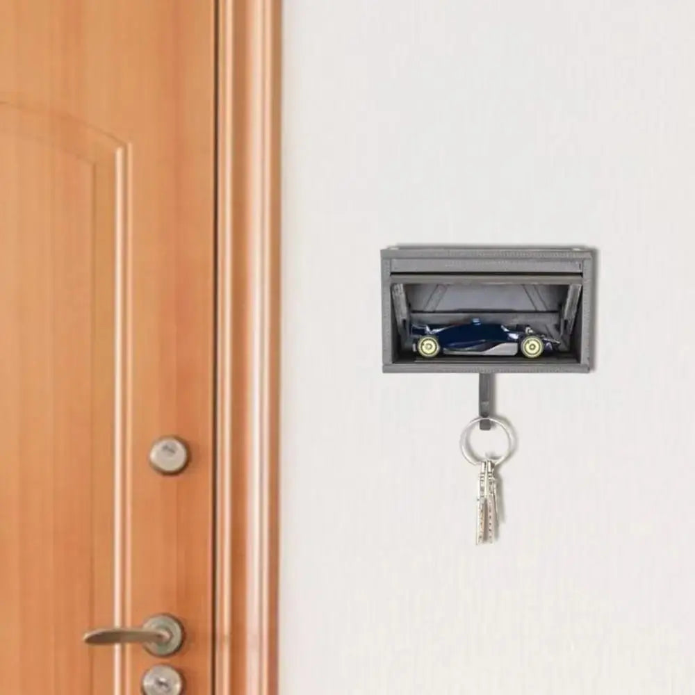 Open Garage Door Design Modern Key Holder Decorative Wall Mount Stylish Key Organizer Engaging Ornament Space-Saving