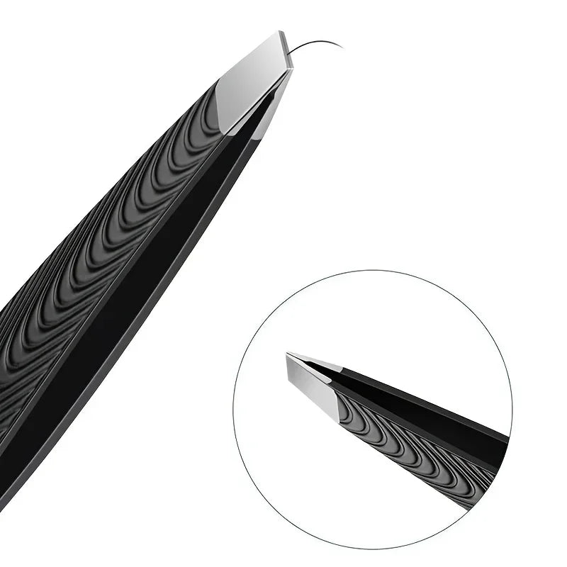 Stainless Steel Beard Tweezers Trimmer Gradient Color Light Beige & Hair Removal Tool for Face Makeup, Eyebrows Eyelashes Clip